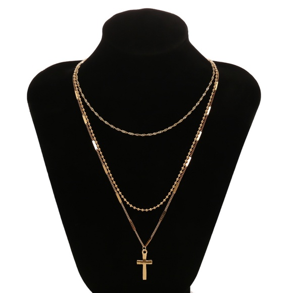 Cross Layering Necklace Layered Choker Set - Picture 4 of 10